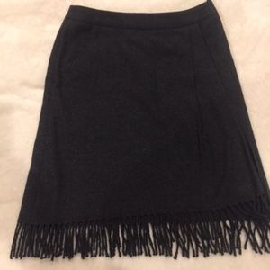 Les Copains Wool Grey Fringed Skirt size 38 Europe